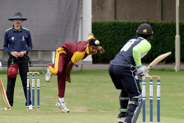 Havant's Richard Jerry was in destructive mode. Picture: Neil Marshall (180818-007)