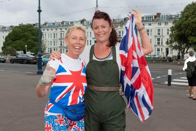 Pictured is: Debbie Pentland with Rachel Grimes at the 300th Southsea parkrun. Picture: Keith Woodland (080619-107)