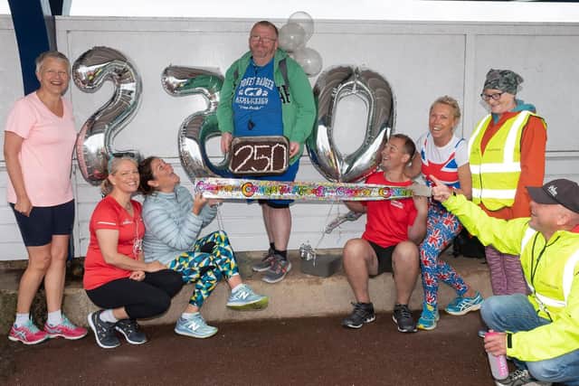 Brian James at the start of his 250th parkrun - it was also the 300th Southsea parkrun event. Picture: Keith Woodland (080619-4)
