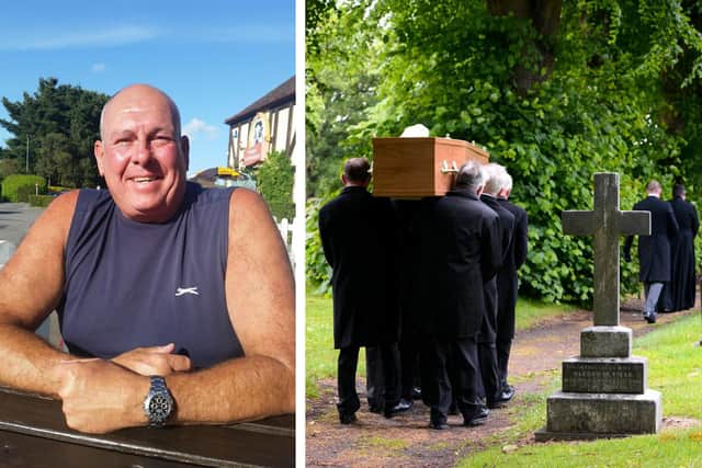 Undertakers carry the casket with Steve Dymond's body ahead of his private funeral at Kingston Cemetery in Portsmouth.
Picture: Jordan Pettitt/Solent News & Photo Agency
