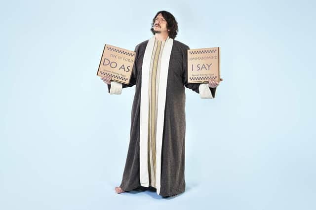 Jay Rayner prepares to deliver his Ten Food Commandments. Picture by Levon Biss