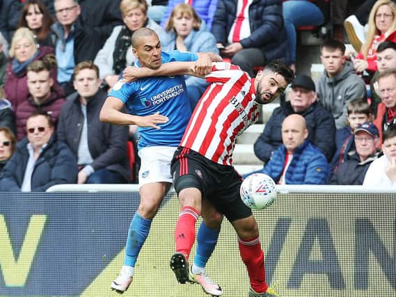 Former Pompey loanee James Vaughan has been linked with a move to Bradford. Picture: Joe Pepler