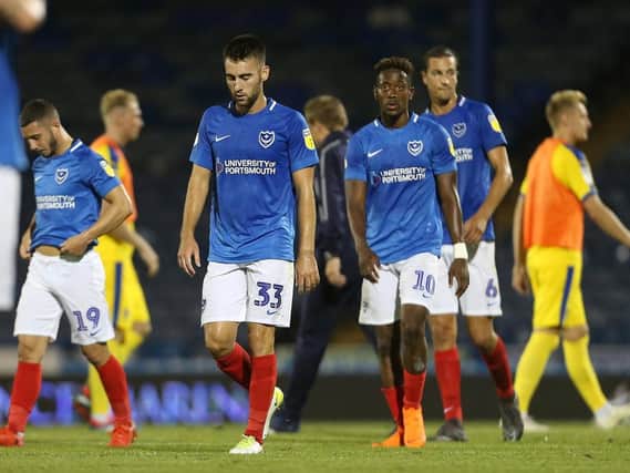 Pompey were eliminated at the first-round stage by AFC Wimbledon in last season's Carabao Cup. Picture: Joe Pepler