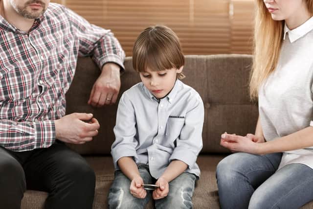 Fiona Caine gives advice to a mother on explaining he and his sister have different fathers
