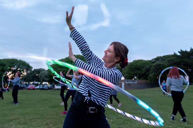 An LED hula hoop display.  Picture: Vernon Nash (150619-009)
