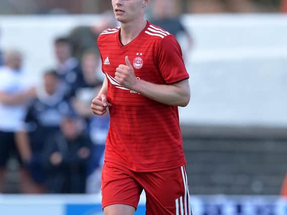 ARBROATH, SCOTLAND - JULY 04: Gary Mackay-Steven of Aberdeen in action during the Pre-Season Friendly between Falkirk and Aberdeen at Gayfield Park on July 4, 2018 in Arbroath, Scotland. (Photo by Mark Runnacles/Getty Images)