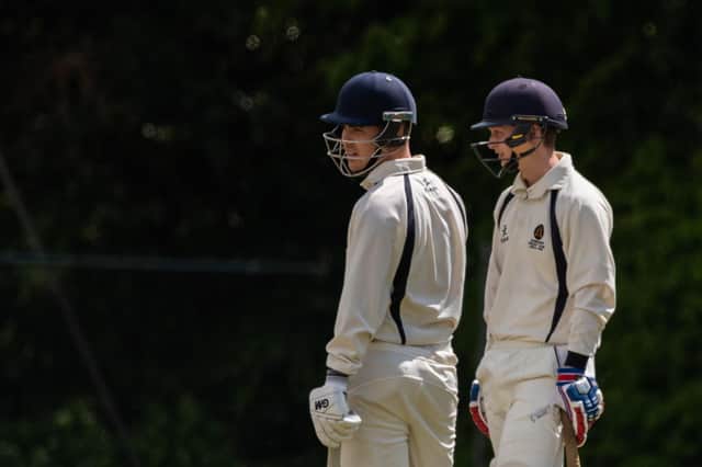 Hambledon's Alex Willoughby and skipper Spencer Le-Clercq. Picture: Vernon Nash (110519- 07)