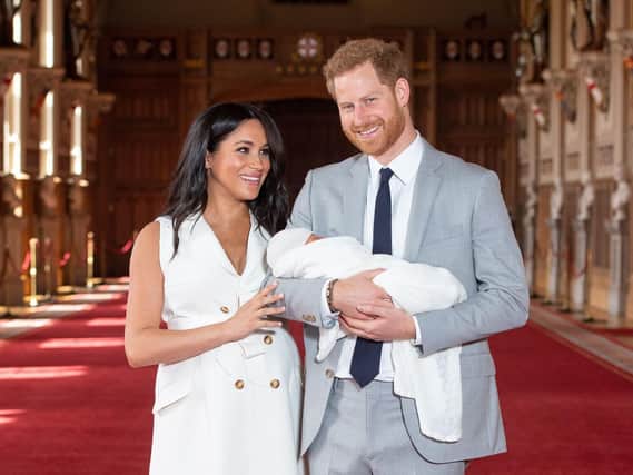 The Duke and Duchess of Sussex with their baby son Archie Harrison Mountbatten-Windsor. Picture: Dominic Lipinski/PA Wire