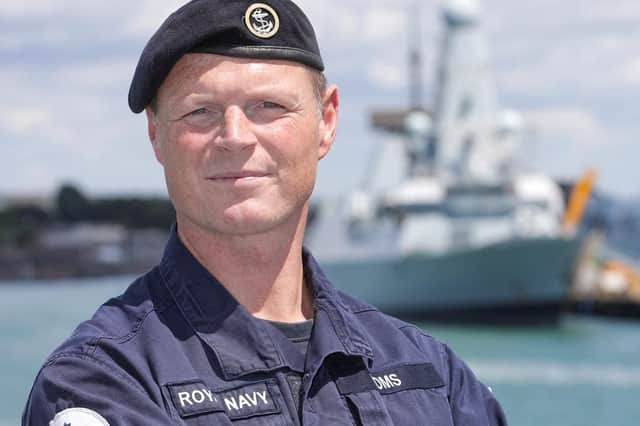 AB Chris Toms. a sergeant in the Metropolitan Police pictured on HMS Medway. Photo: Royal Navy