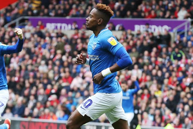 Jamal Lowe celebrates scoring at Sunderland. Picture: Joe Pepler