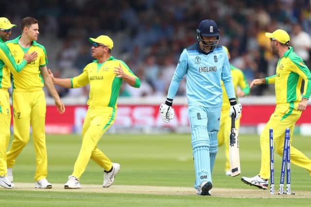 James Vince heads back to the pavilion after being bowled second ball by Jason Behrendorff  Picture: Michael Steele/Getty Images