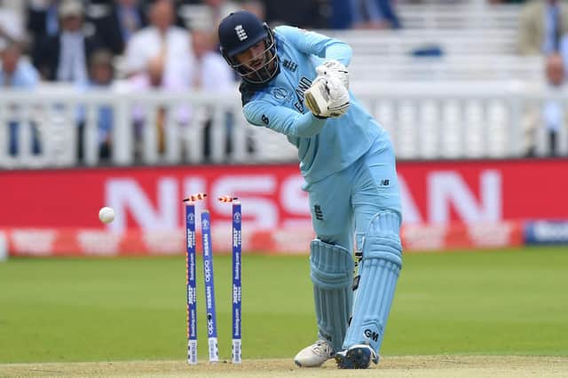 James Vince is bowled by Jason Behrendorff at Lord's. Picture: Mike Hewitt/Getty Images