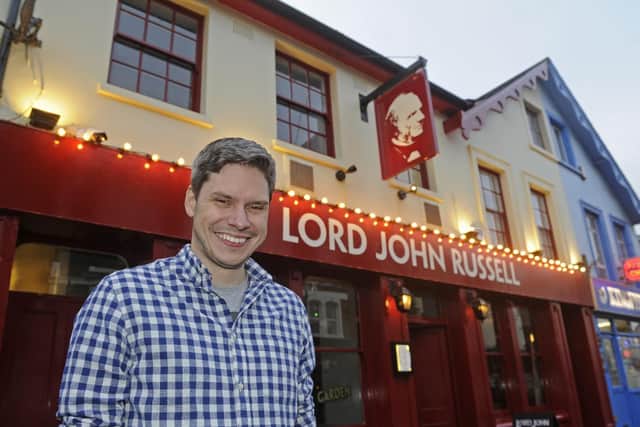 As landlord Chris Vaux would tell you, there is much to smile about the the Lord John Russell's beer garden in Albert Road. Picture Ian Hargreaves  (171680-1)