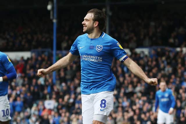 Skipper Brett Pitman scored 13 goals for Pompey last season. Picture: Joe Pepler