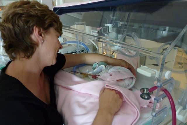 Amanda Rolph in the Queen Alexandra Neonatal Unit.
