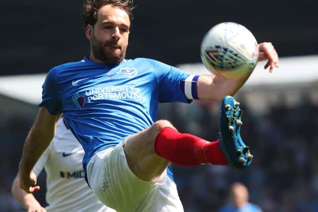 Brett Pitman was a key figure in the number 10 role during Pompey's nine-game winning streak at the season's end. Picture: Joe Pepler