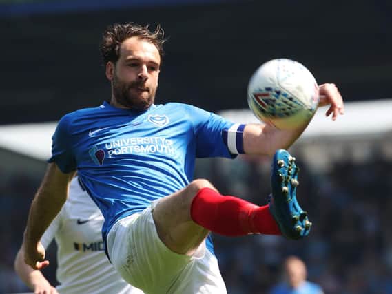 Brett Pitman was a key figure in the number 10 role during Pompey's nine-game winning streak at the season's end. Picture: Joe Pepler