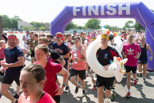 HMS COLLINGWOOD - RACE FOR LIFE RAISING MONEY FOR CANCER CHARITIES.