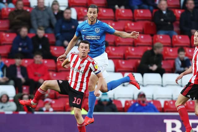Pompey's most recent visit to the Stadium of Light was in May for the play-off semi-final first leg. Picture: Joe Pepler