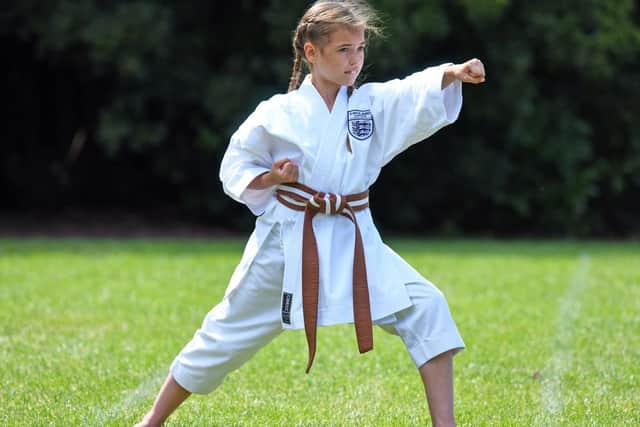 Lilly Griffiths from Gomer Junior School in Gosport competed at the WUKF 2019 Karate World Championships in Bratislava, Slovakia and brought silverware home to the United Kingdom
Picture: Malcolm Wells (190703-2271)