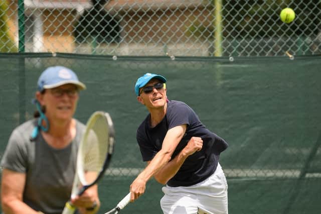 Martin Troy in action during at Avenue Tennis Club. Picture: Keith Woodland (300619-15)