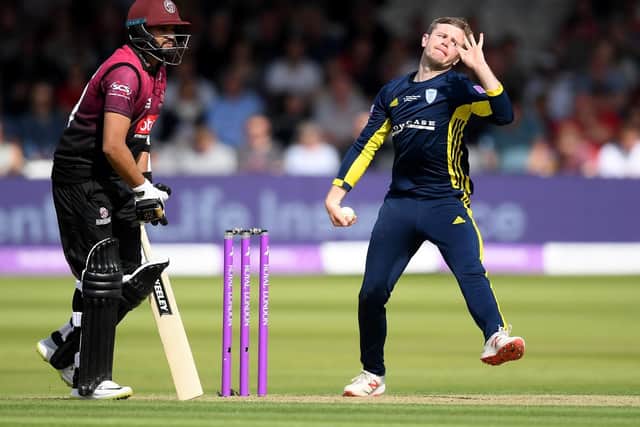 Mason Crane bowls during Hampshire's Royal London One-Day Cup final defeat to Somerset. Picture: Alex Davidson/Getty Images