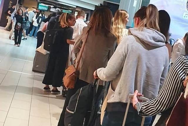 Passengers experience delays after flights were suspended for two hours following a problem with Gatwick's air traffic control systems
Shilpa Ganatra/Twitter/PA Wire