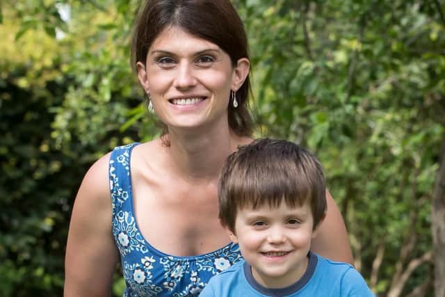 Sam Tuckett, 3, his mother Louise Tuckett at their family home in Sheffield. Picture: Danny Lawson/PA Wire