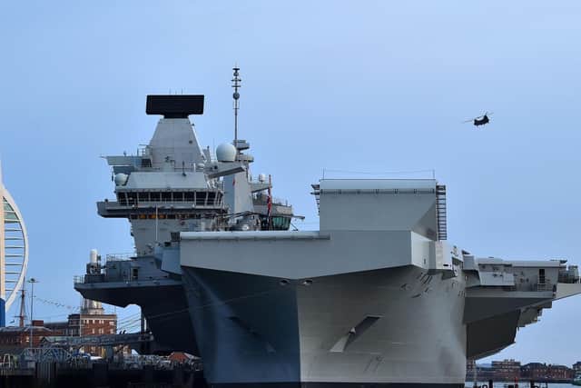 HMS Queen Elizabeth is back in Portsmouth after having problems with her propulsion and flooding. Photo: Glyn Kirk/AFP/Getty Images
