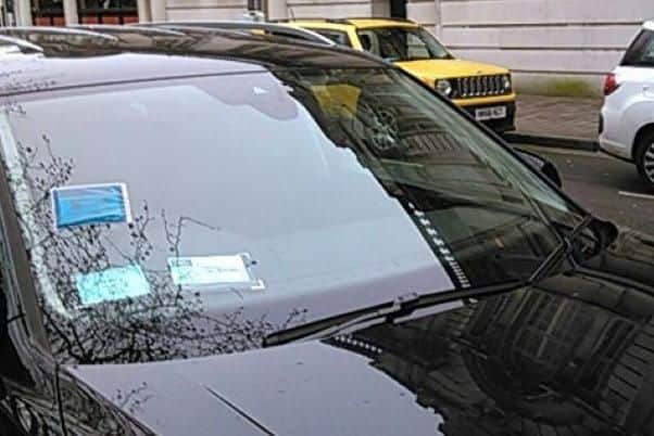 A Portsmouth City Council enforcement officer's picture of Street Support director John Amartey's Volkswagen Tiguan, parked illegally in King Henry I Street on January 29, 2019