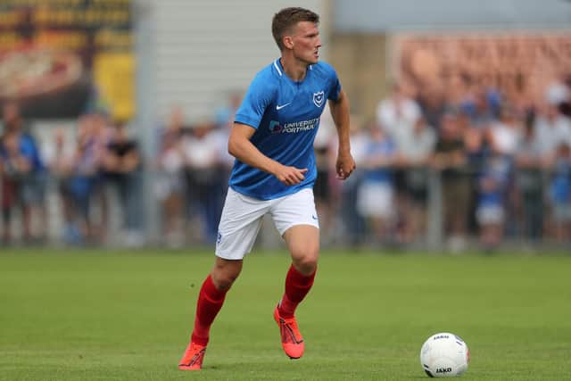 Paul Downing in action for Pompey against Hawks.. Photo by Dave Haines/Portsmouth News