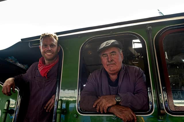 Mayflower's fireman Chris Birmingham and driver Andy Hawkins. Picture: Vernon Nash (200719-004)