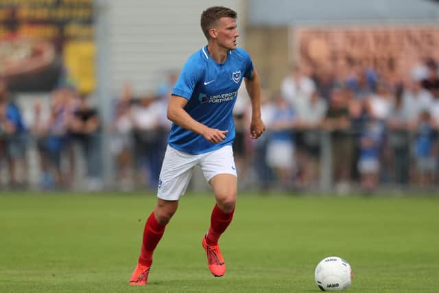 Paul Downing in action against Hawks for Pompey.  Photo by Dave Haines/Portsmouth News