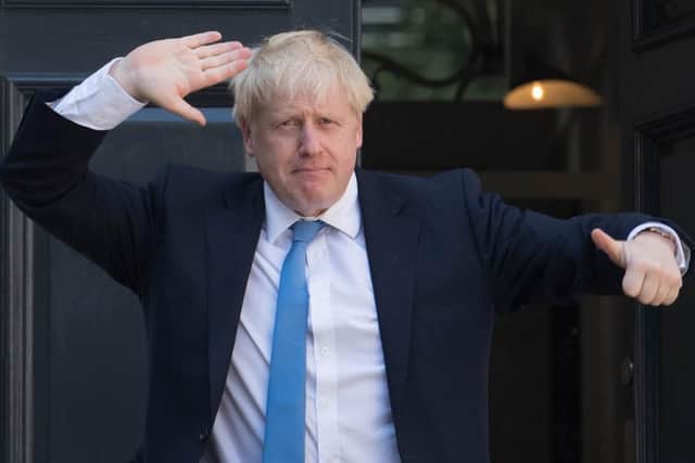 Boris Johnson arrives at Conservative party HQ in Westminster. Picture: Stefan Rousseau/PA Wire