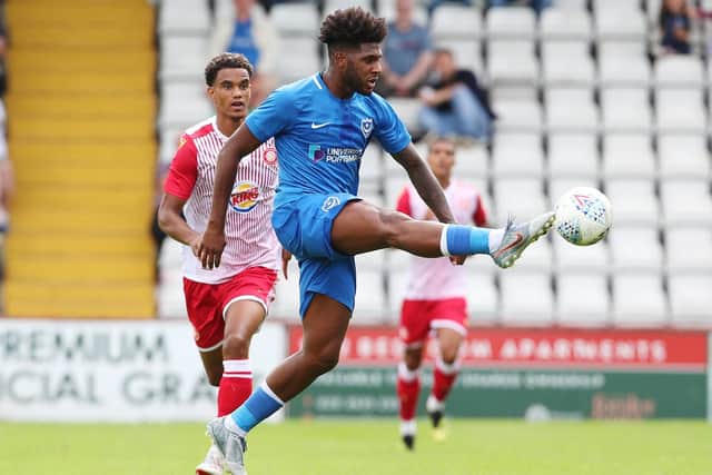 Ellis Harrison led the line for Pompey at Stevenage. Picture: Joe Pepler
