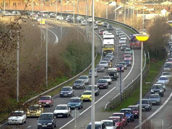 Heavy traffic on the M275 into Portsmouth