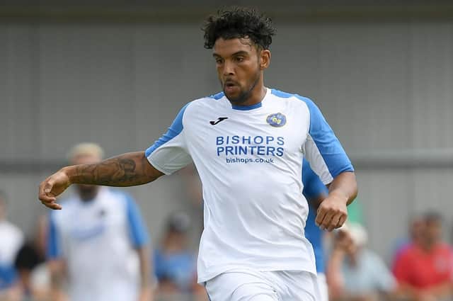 Theo Lewis, who joined Gosport from the Hawks this summer, netted in Borough's 2-1 loss at Weymouth on Saturday. Picture: Neil Marshall (180707-546)