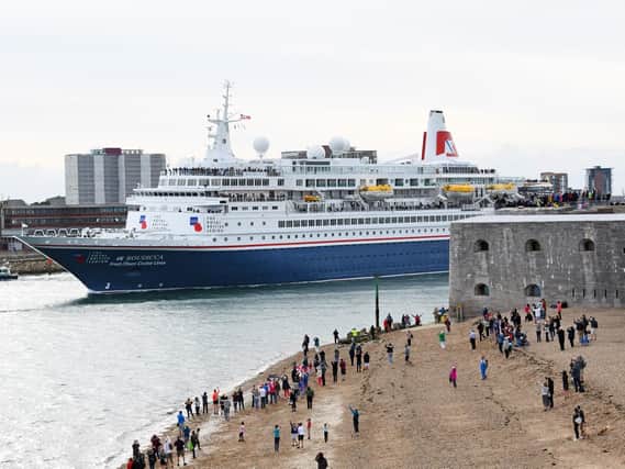 A cruise liner visiting Portsmouth.