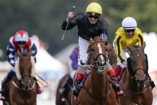 Stradivarius beats double-winner Big Orange, right, to Goodwood Cup glory in 2017. Picture: Alan Crowhurst/Getty Images