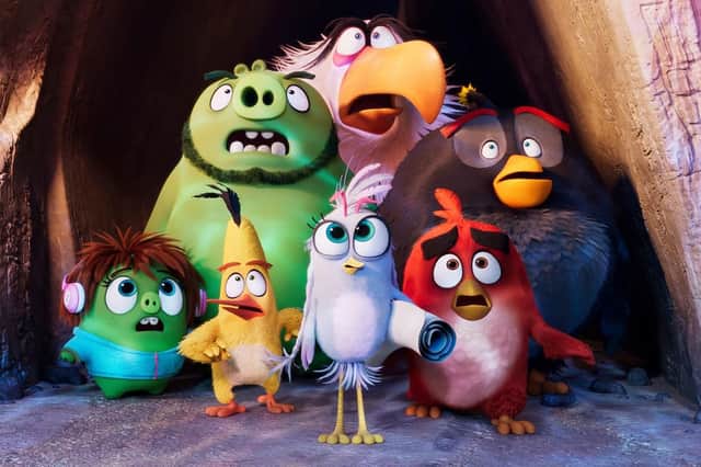 Courtney (voiced by Awkwafina), Chuck (Josh Gad), Leonard (Bill Hader), Mighty Eagle (Peter Dinklage), Silver (Rachel Bloom), Red (Jason Sudeikis) and Bomb (Danny McBride) in The Angry Birds Movie 2 (U). Picture: PA.