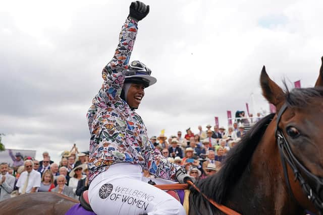 Khadijah Mellah celebrates her win on Haverland / Picture: Getty Images