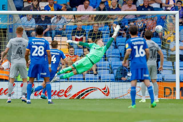 Pompey keeper Craig MacGillivray was powerless to stop Ryan Giles' 30-yard effort Picture: Simon Davies