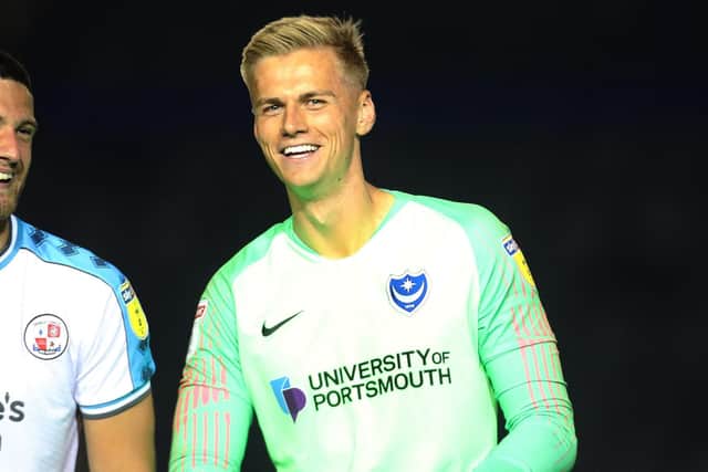 Pompey keeper Alex Bass. Picture: Joe Pepler.