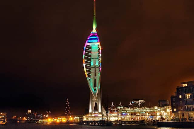 Spinnaker Tower is upgrading its lighting system. Picture: Michael Scaddan