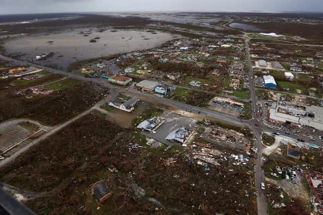 Ariel photo shows devastation on island of Great Abaco in Bahamas. Picture: LPhot Paul Halliwell