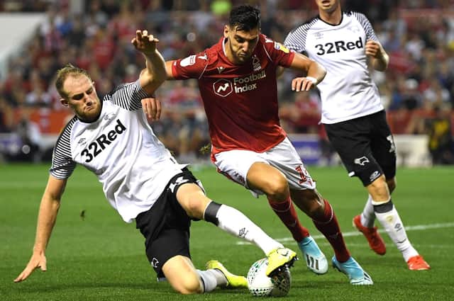 Matt Clarke in action for Derby. Picture: Shaun Botterill/Getty Images