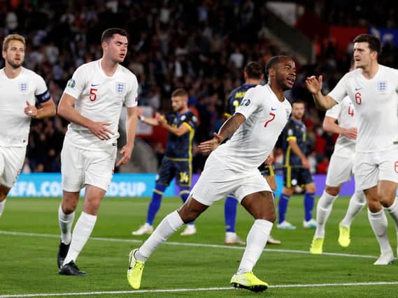 Raheem Sterling scored in England's 5-3 victory over Kosovo at St Mary's last night. Picture: ADRIAN DENNIS/AFP/Getty Images