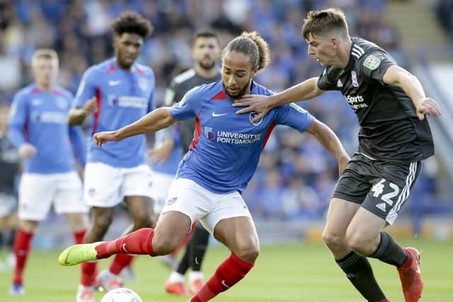 Marcus Harness had been in impressive form for Pompey before a thigh injury struck. Picture: Robin Jones