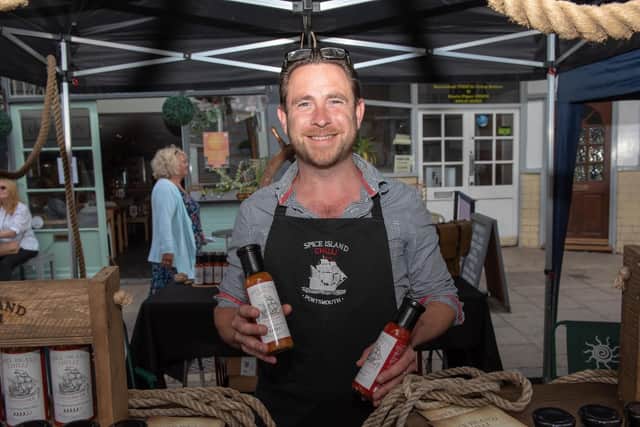The Summer Fayre held at Castle Road in Southsea - Liam Coleman with his homemade Spice Island Chilli stall.  Picture: Vernon Nash (180410-002)