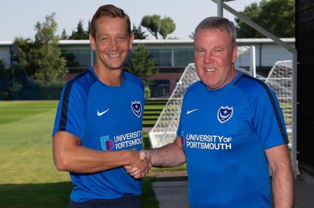 Paul Robinson, left, joined Kenny Jackett's backroom team in June 2018 Picture: Portsmouth FC